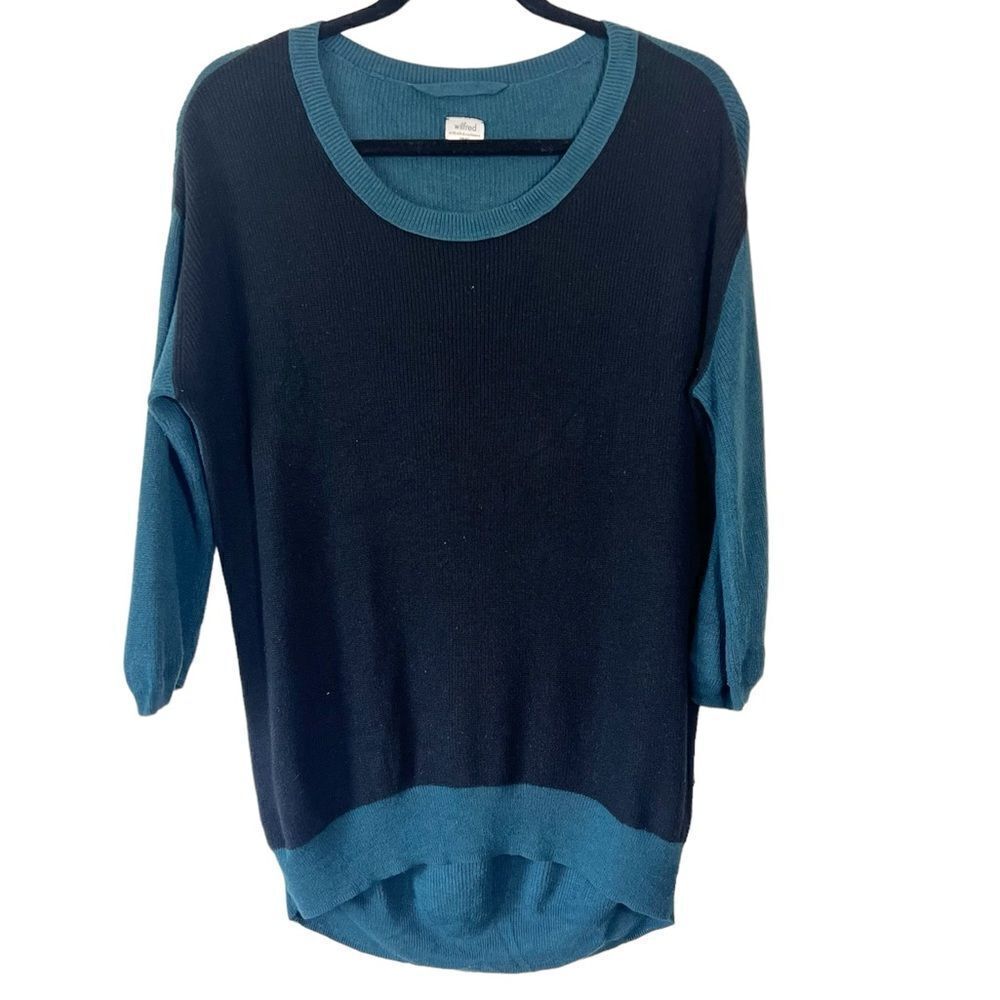 Aritzia Wilfred Silk Cashmere Ribbed Oversize Sweater Size Small